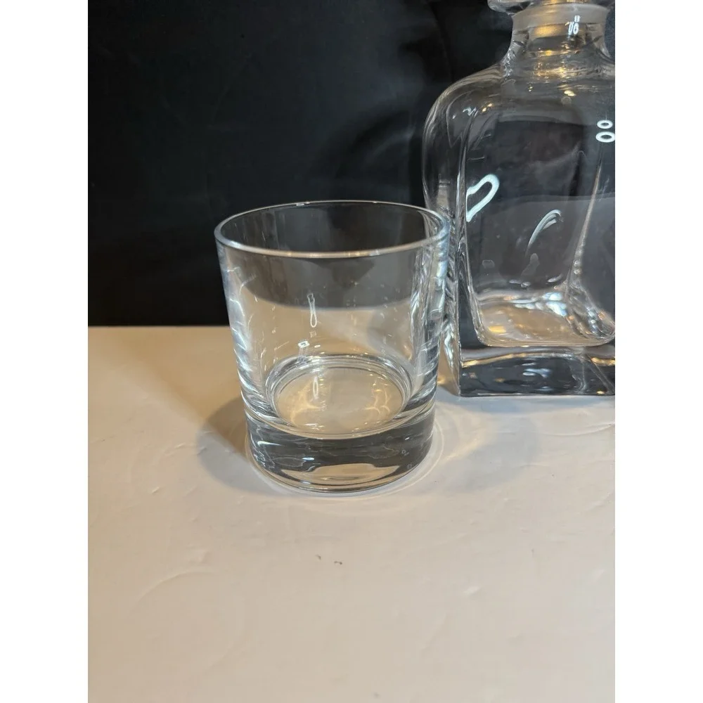 Lenox Crystal Whiskey Decanter & 2 Double Old Fashioned Glasses Bar Set